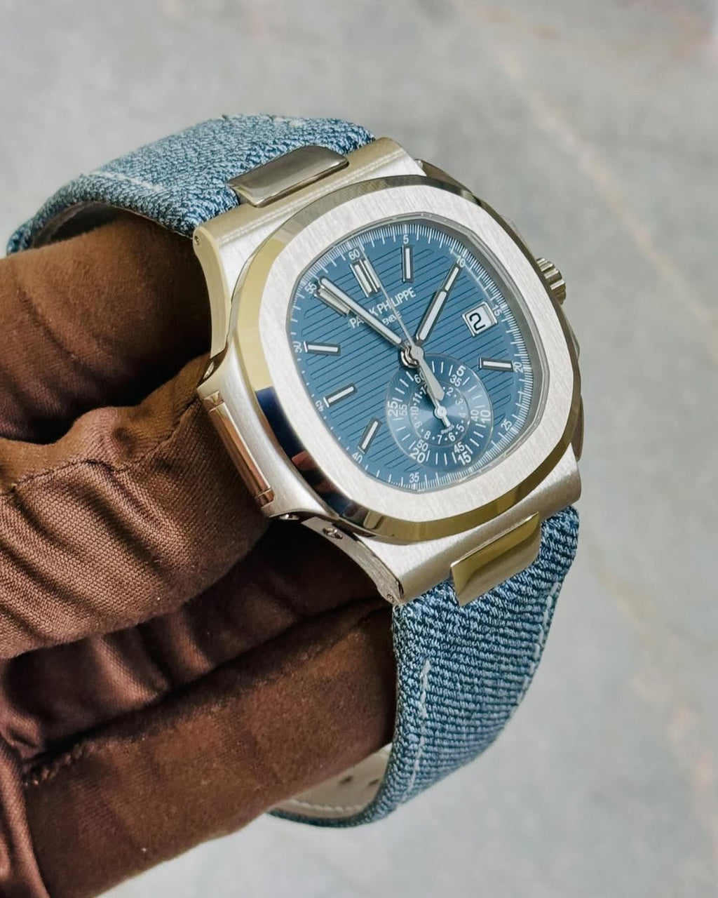 Patek Philippe Nautilus Master Grade 5980 Flyback Chronograph Blue Gray Dial