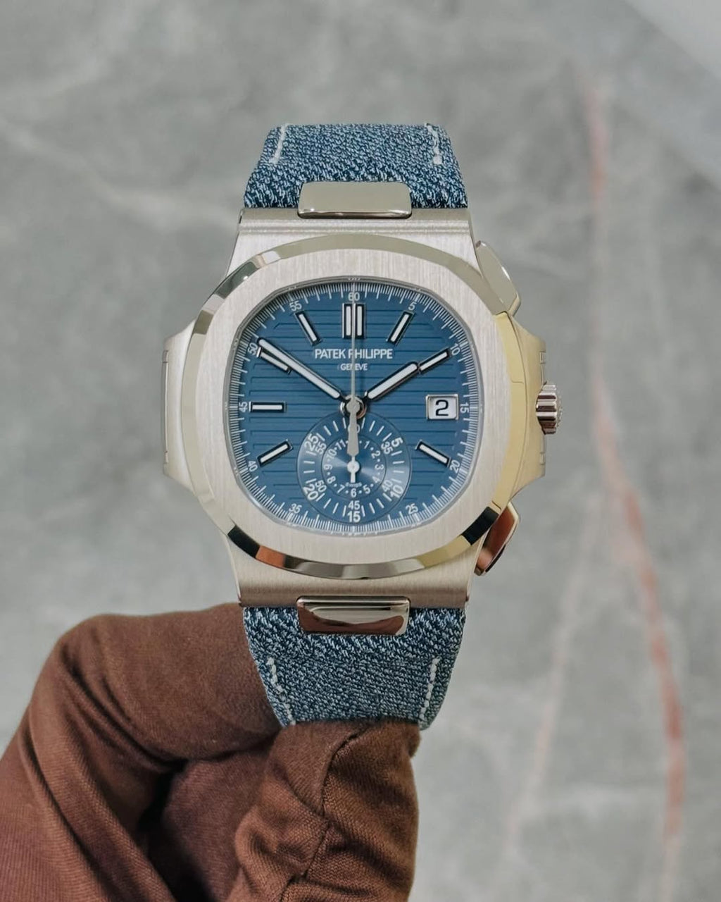 Patek Philippe Nautilus Master Grade 5980 Flyback Chronograph Blue Gray Dial