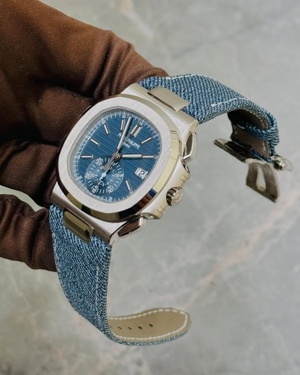 Patek Philippe Nautilus Master Grade 5980 Flyback Chronograph Blue Gray Dial